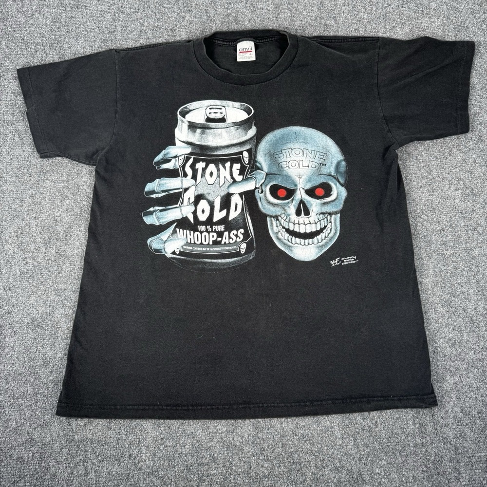 Vintage 1998 Stone Cold Steve Austin Shirt Single Stitch 100% Whoop Ass WWF USA